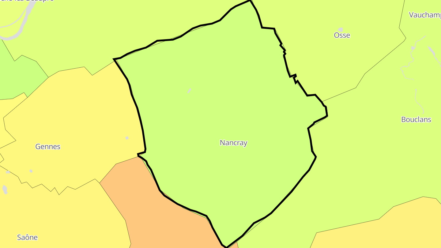 Carte des prix de l'immobilier Nancray