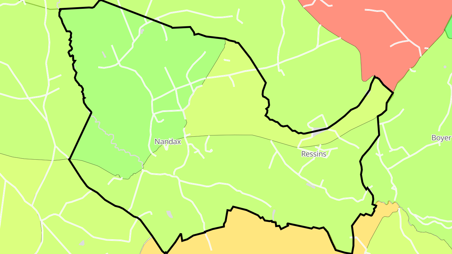 Carte des prix de l'immobilier Nandax
