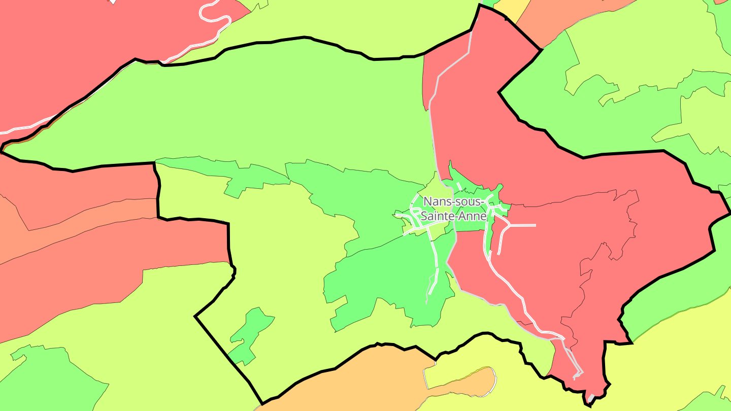 Carte des prix de l'immobilier Nans-sous-Sainte-Anne