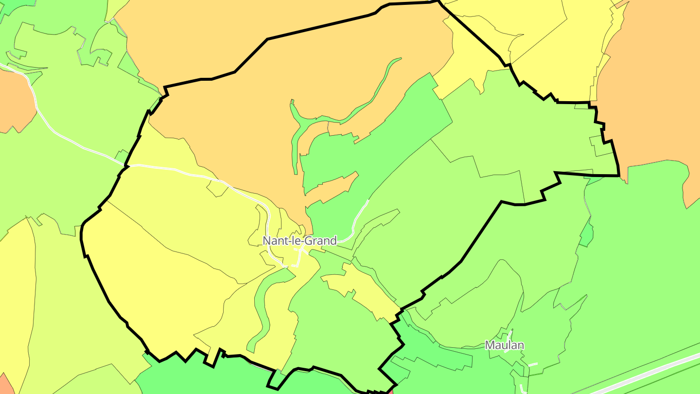 Carte des prix de l'immobilier Nant-le-Grand