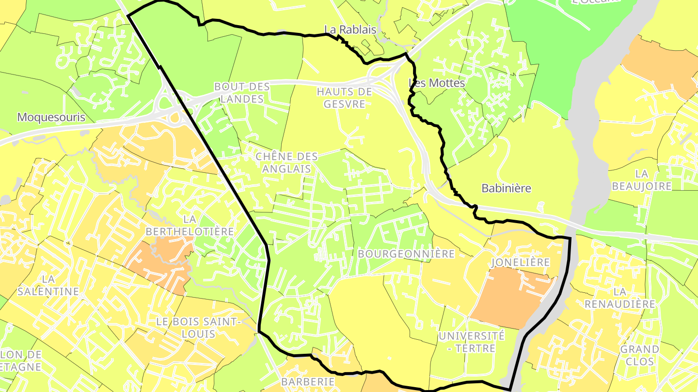 Carte des prix de l'immobilier Nantes Nord