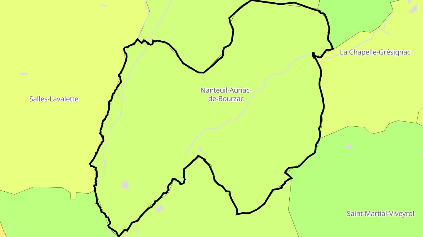 Carte des prix de l'immobilier Nanteuil-Auriac-de-Bourzac
