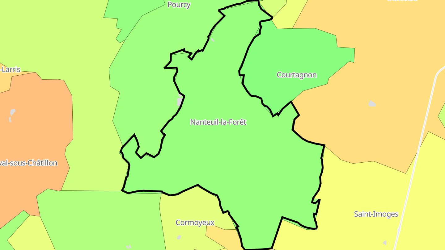 Carte des prix de l'immobilier Nanteuil-la-Forêt