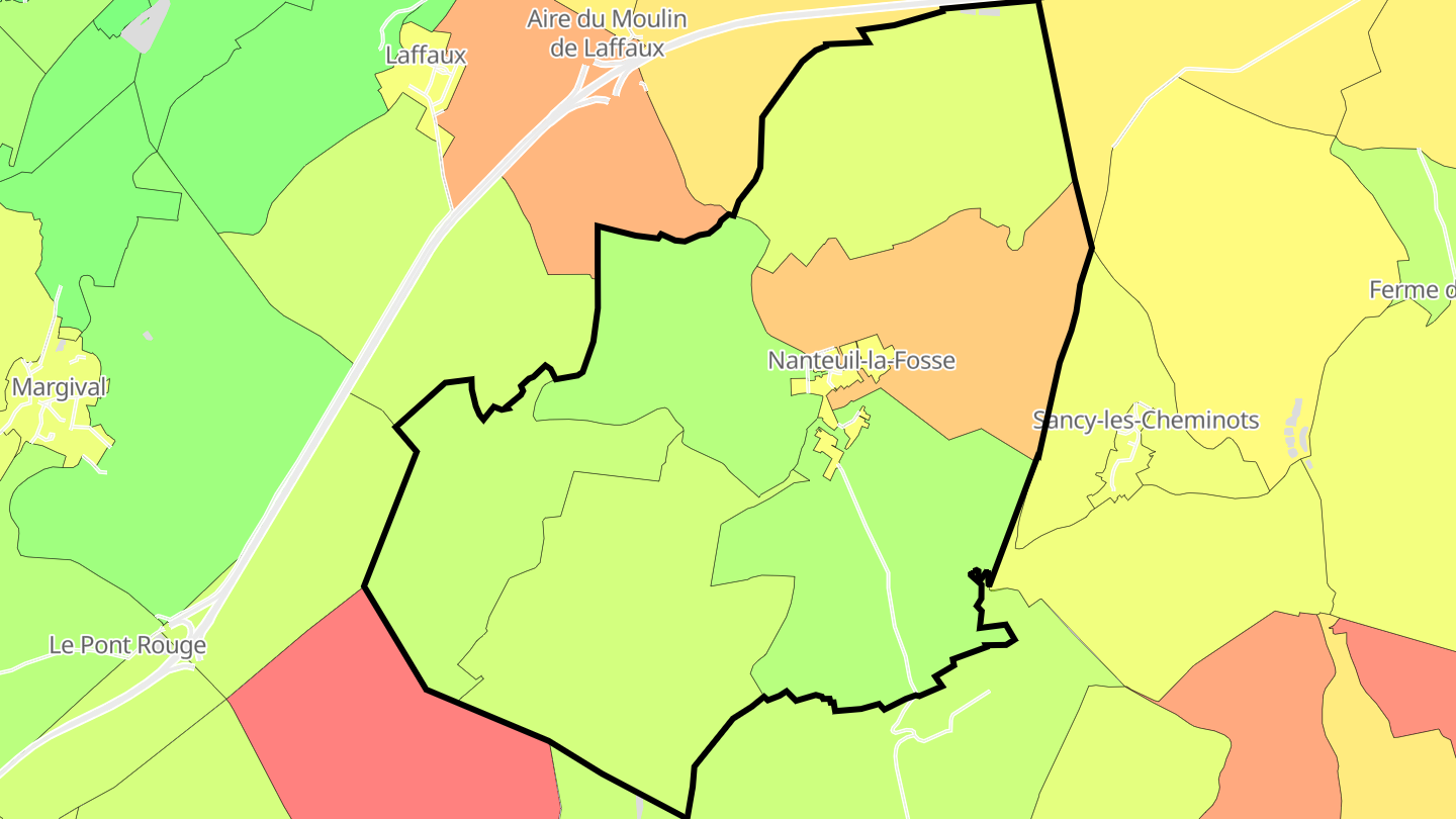 Carte des prix de l'immobilier Nanteuil-la-Fosse