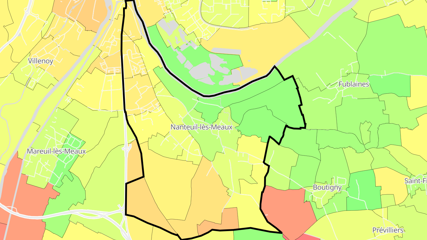 Carte des prix de l'immobilier Nanteuil-lès-Meaux