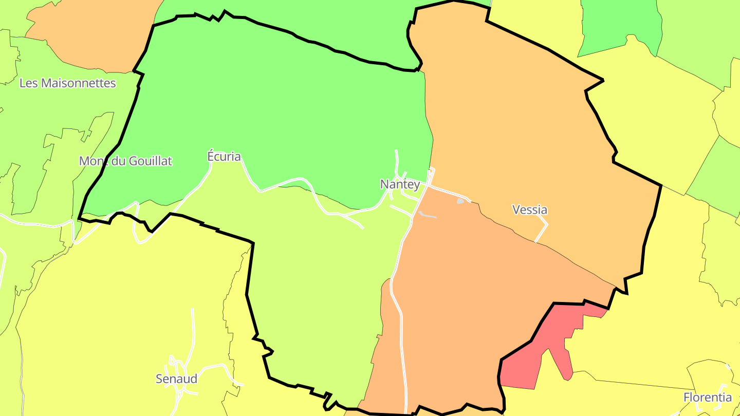 Carte des prix de l'immobilier Nantey