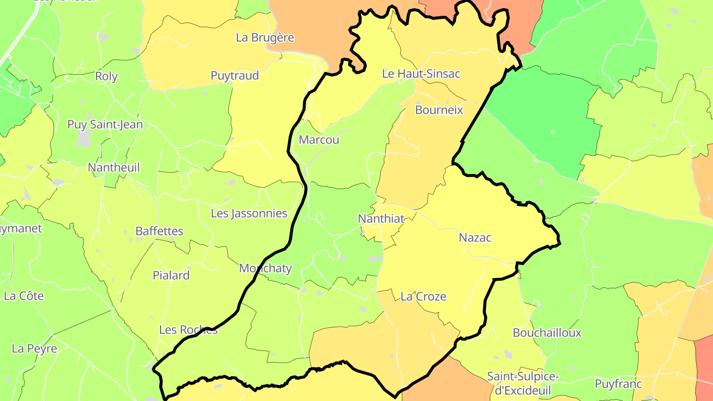 Carte des prix de l'immobilier Nanthiat