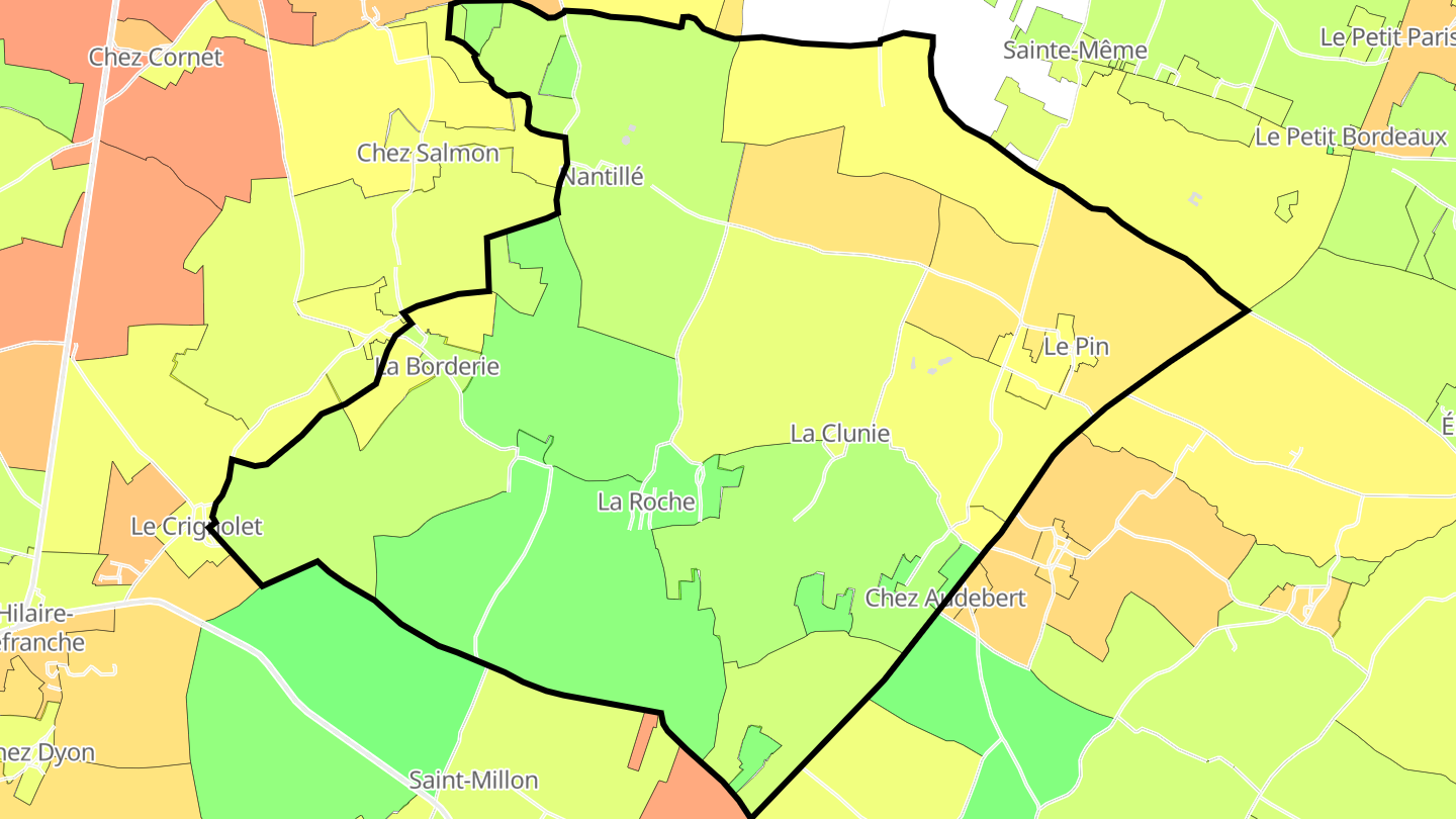 Carte des prix de l'immobilier Nantillé