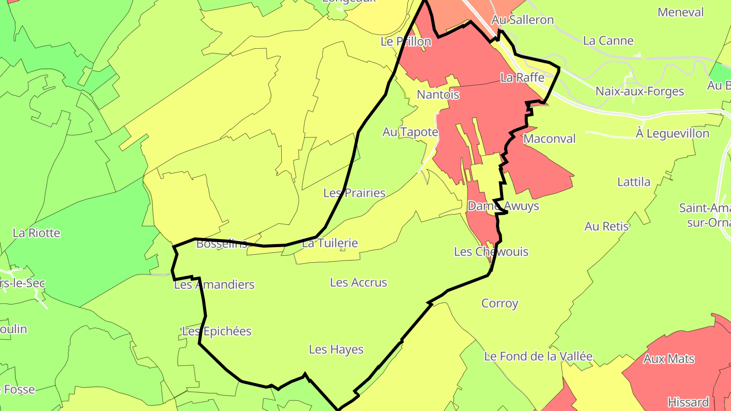 Carte des prix de l'immobilier Nantois