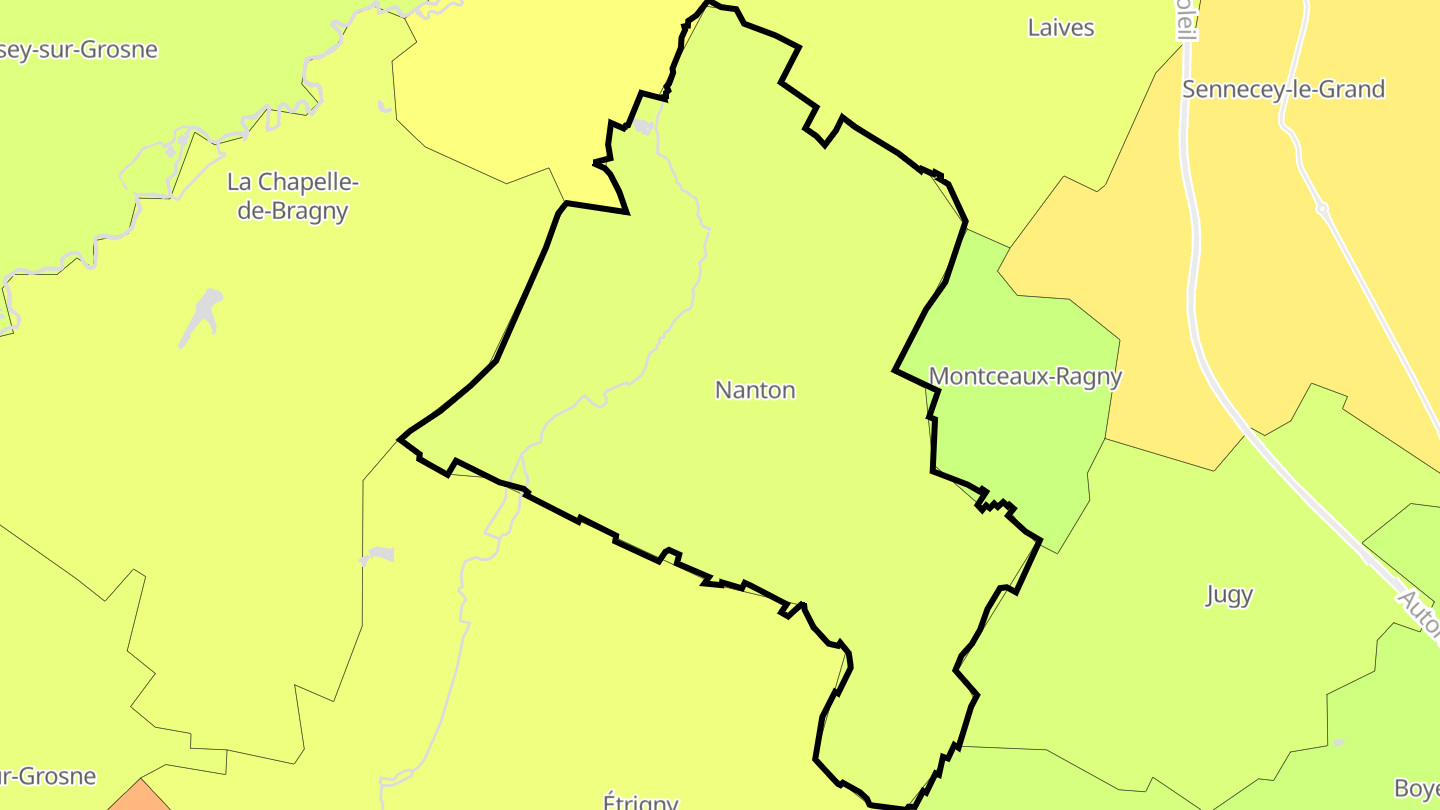 Carte des prix de l'immobilier Nanton