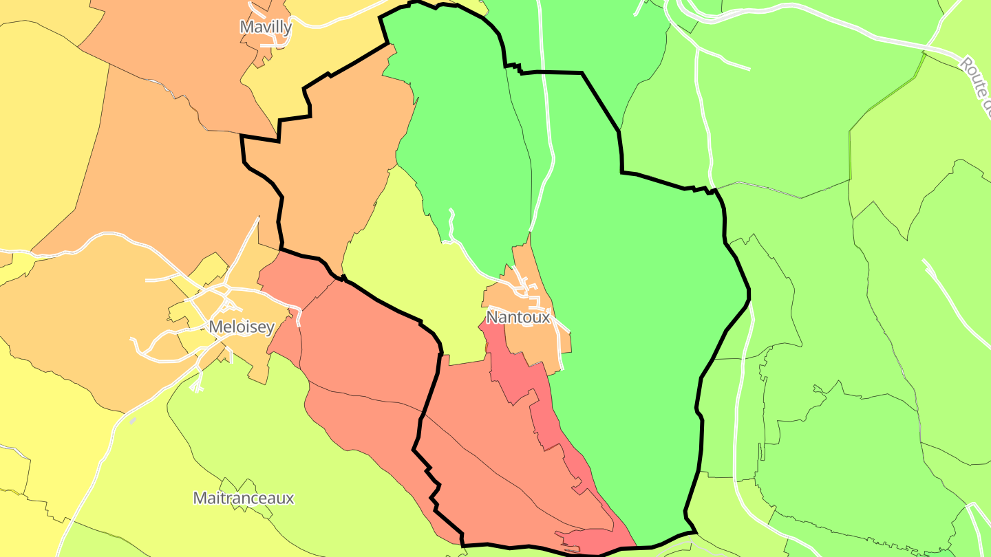 Carte des prix de l'immobilier Nantoux