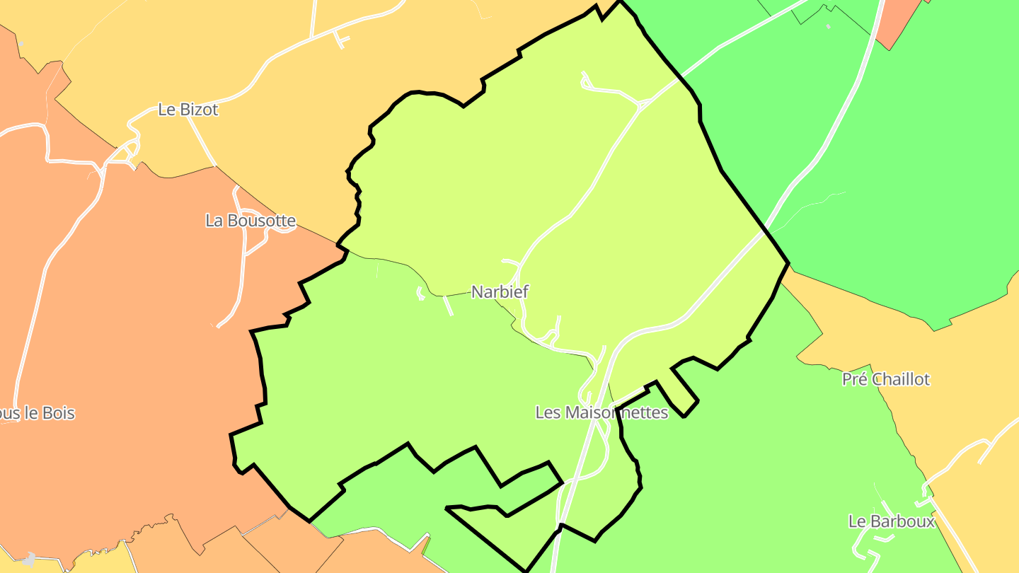 Carte des prix de l'immobilier Narbief
