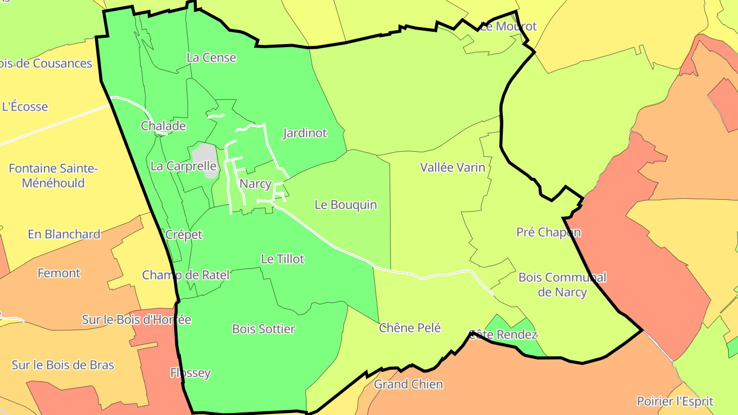 Carte des prix de l'immobilier Narcy
