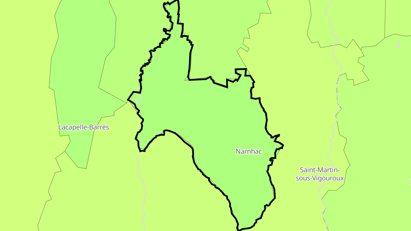 Carte des prix de l'immobilier Narnhac
