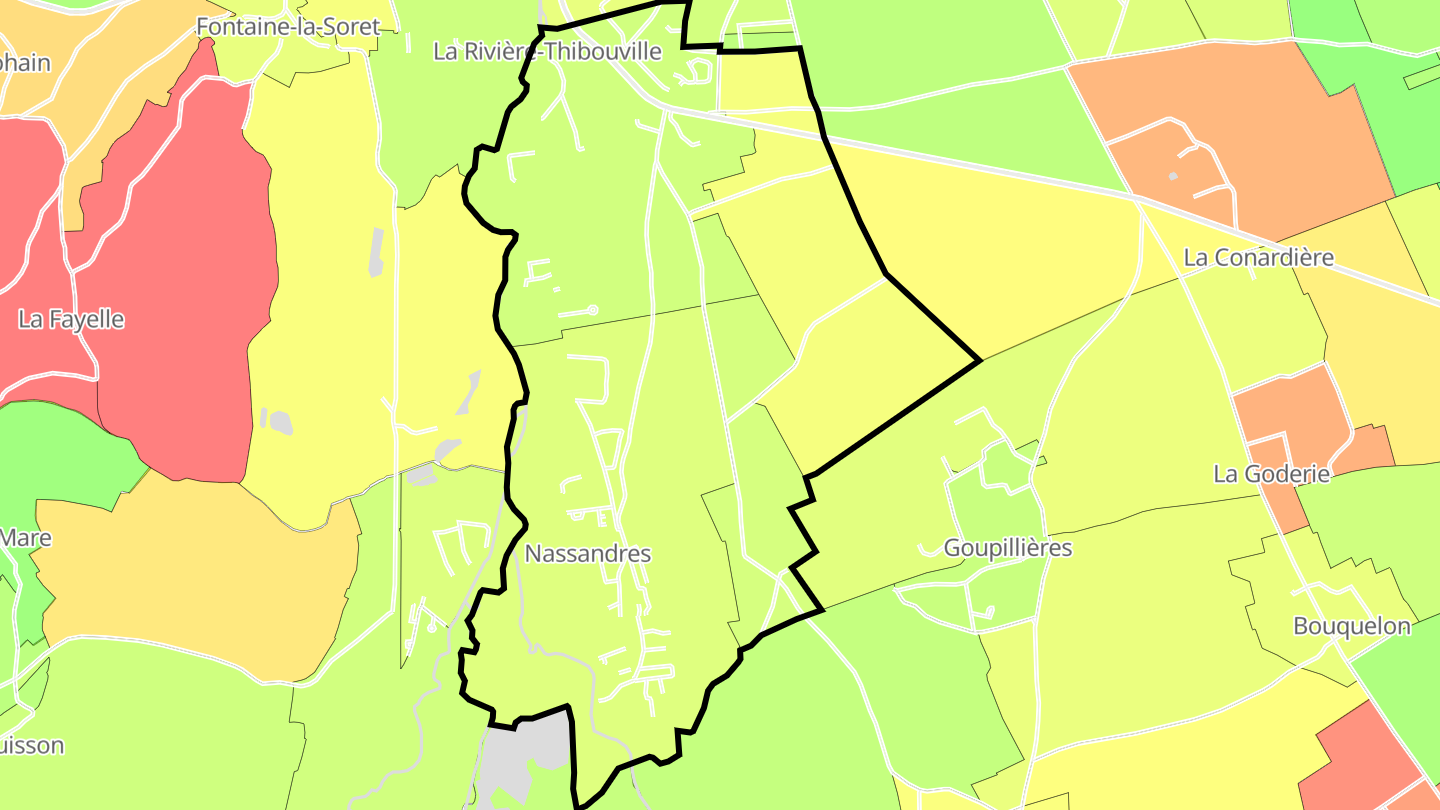 Carte des prix de l'immobilier Nassandres