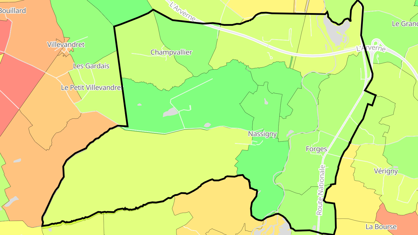 Carte des prix de l'immobilier Nassigny