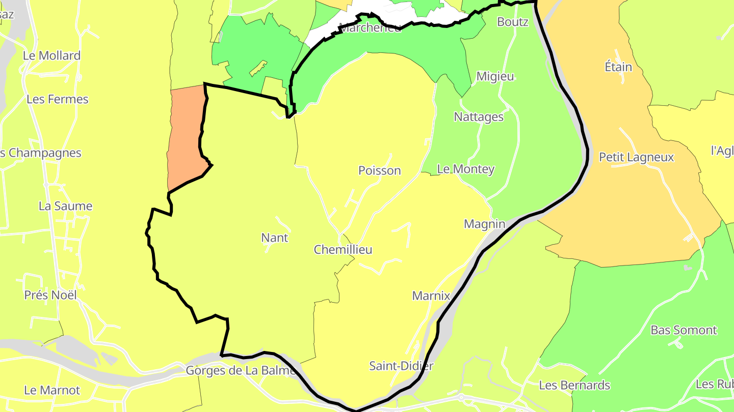 Carte des prix de l'immobilier Nattages
