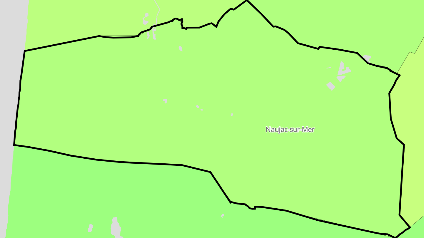 Carte des prix de l'immobilier Naujac-sur-Mer