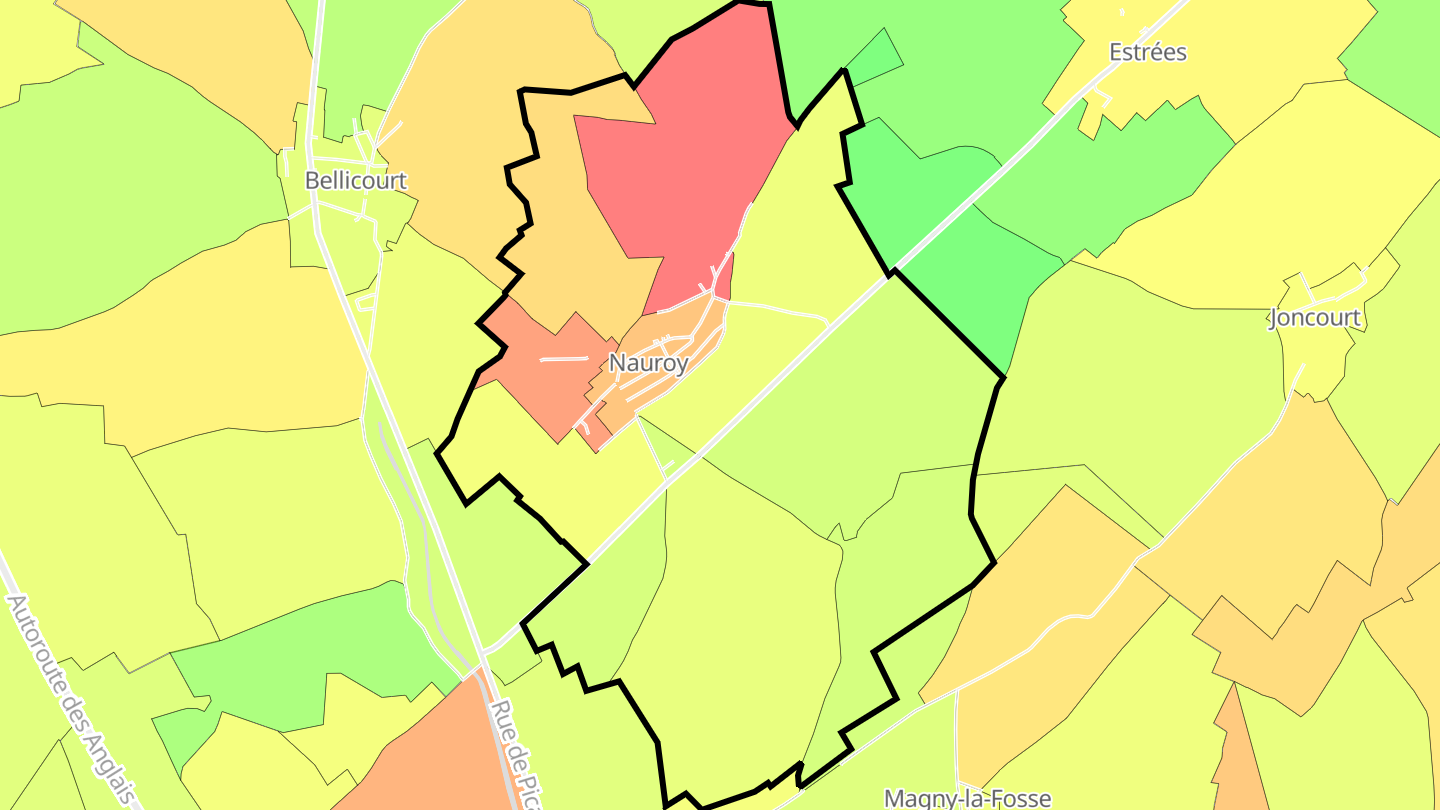 Carte des prix de l'immobilier Nauroy