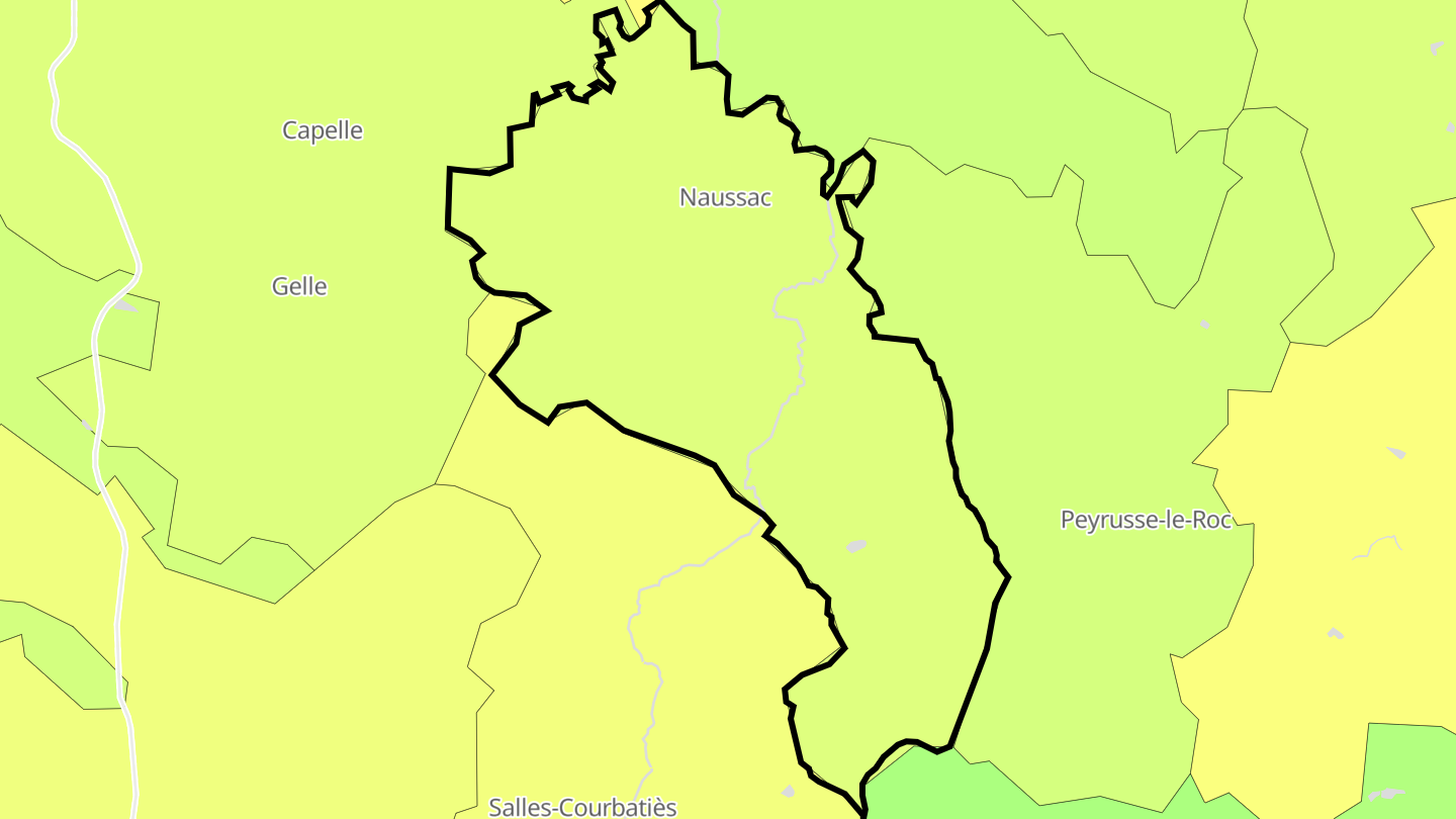 Carte des prix de l'immobilier Naussac