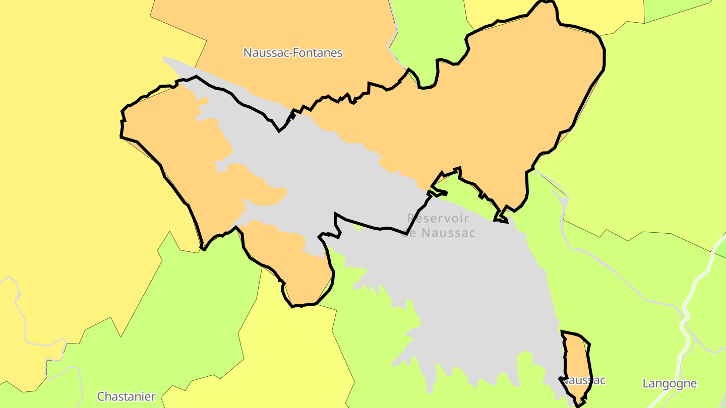 Carte des prix de l'immobilier Naussac