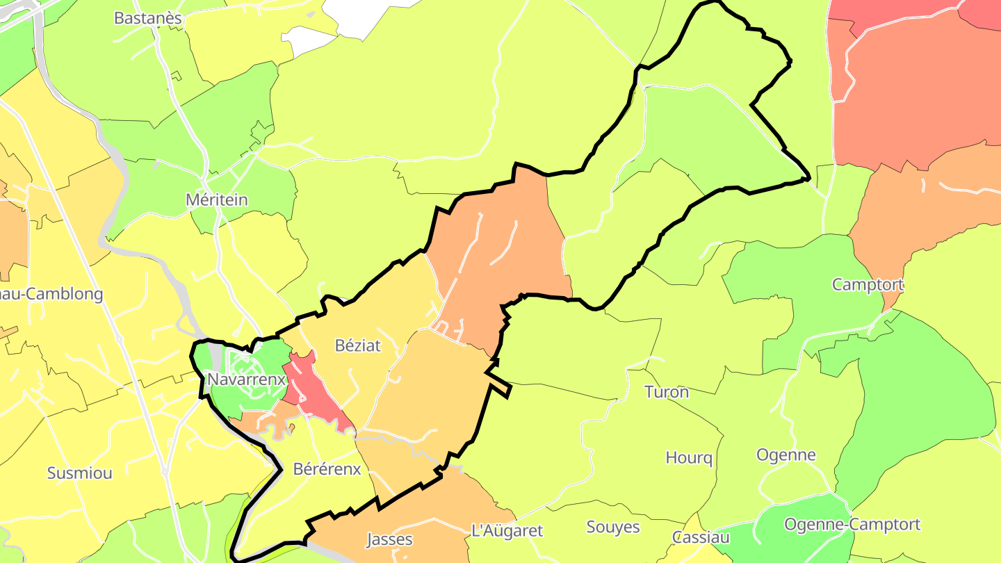Carte des prix de l'immobilier Navarrenx