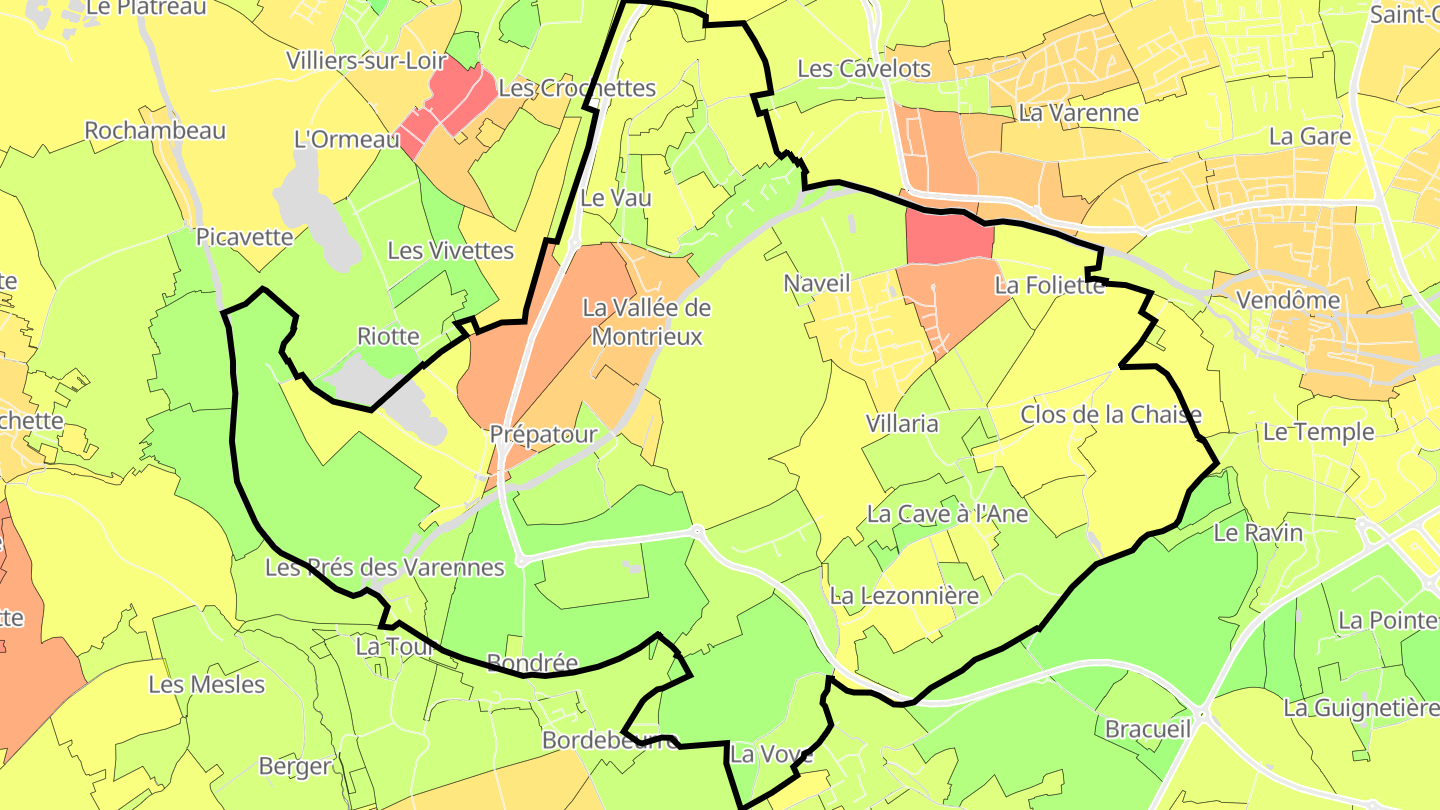 Carte des prix de l'immobilier Naveil