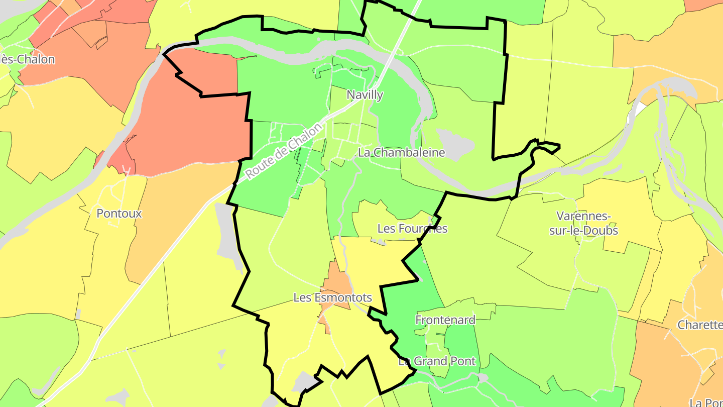 Carte des prix de l'immobilier Navilly