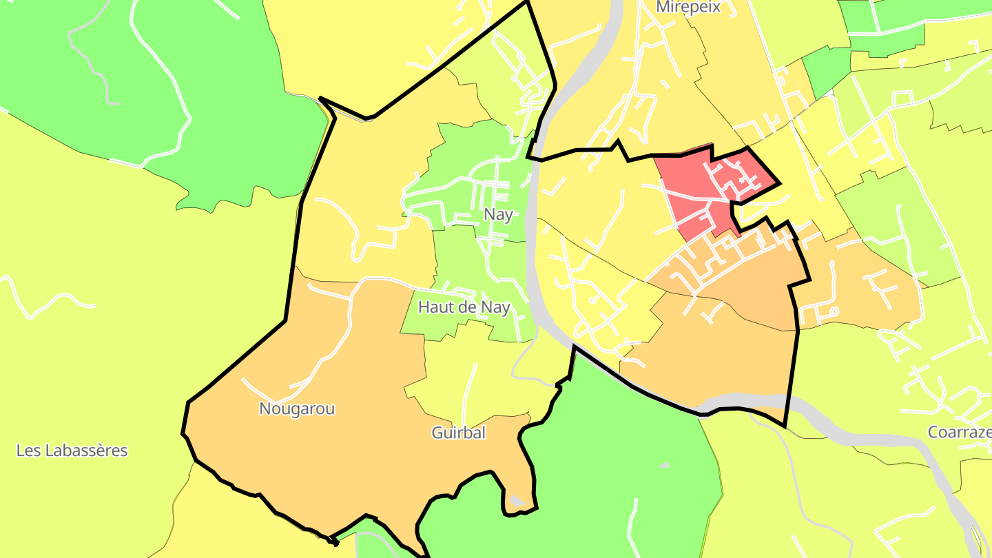 Carte des prix de l'immobilier Nay