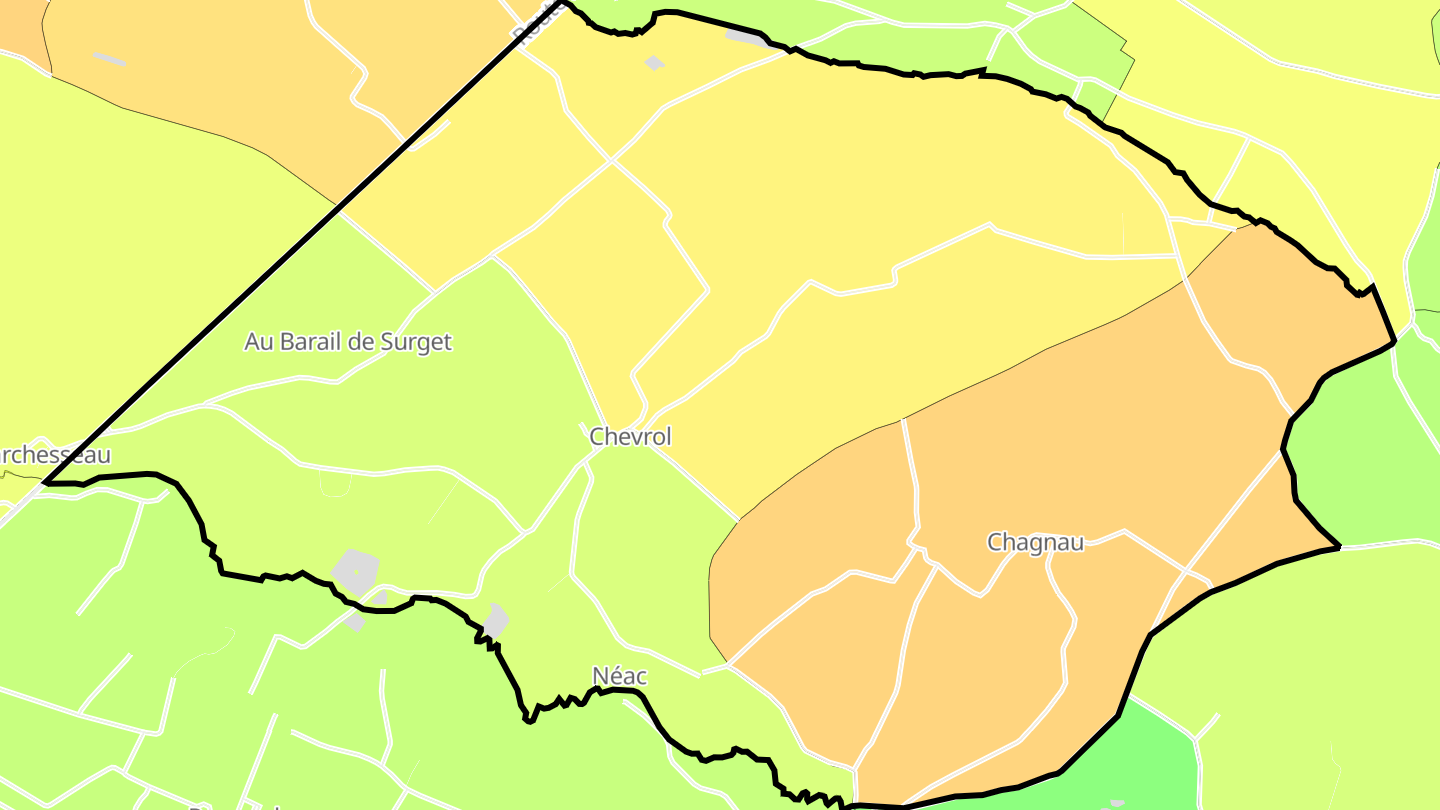 Carte des prix de l'immobilier Néac