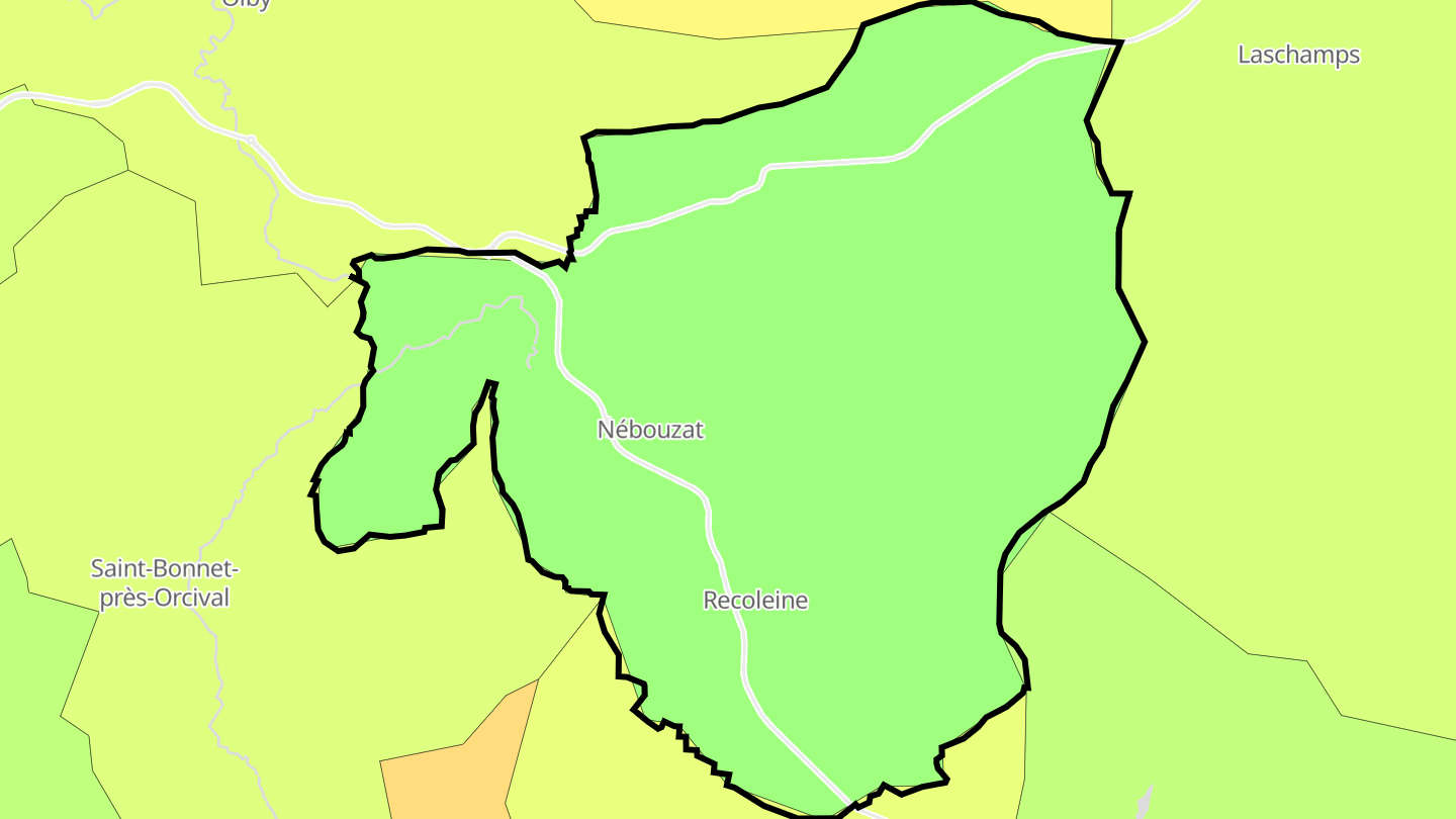 Carte des prix de l'immobilier Nébouzat