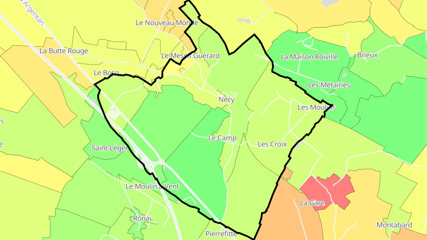 Carte des prix de l'immobilier Nécy