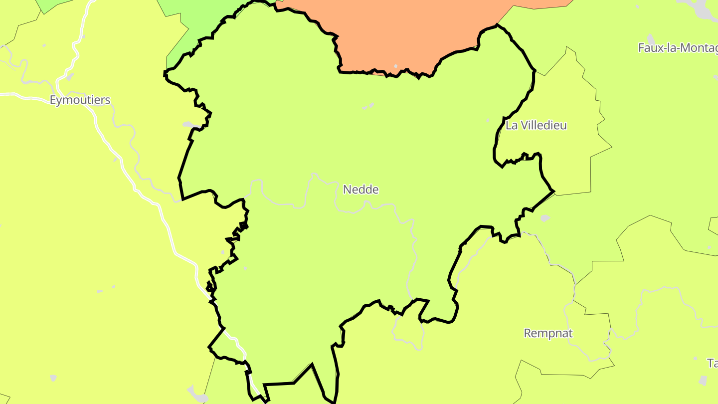 Carte des prix de l'immobilier Nedde