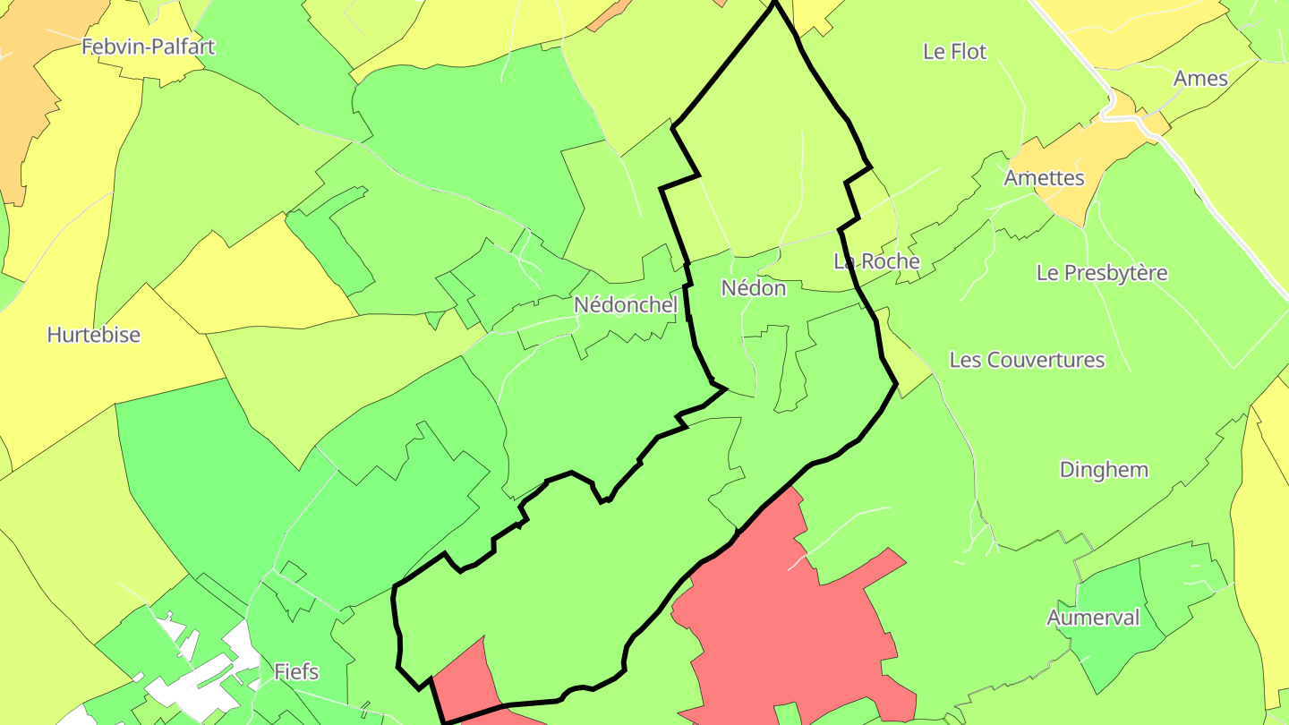 Carte des prix de l'immobilier Nédon