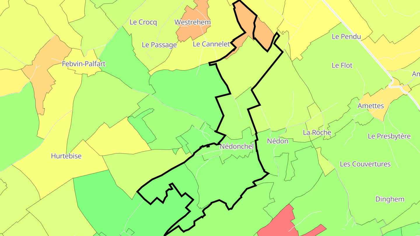 Carte des prix de l'immobilier Nédonchel