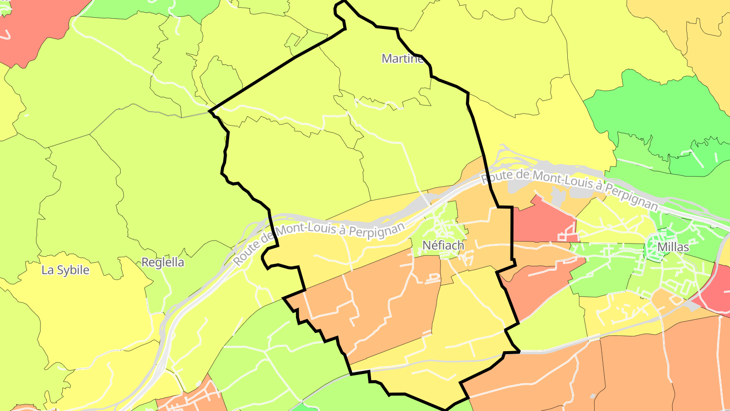 Carte des prix de l'immobilier Néfiach