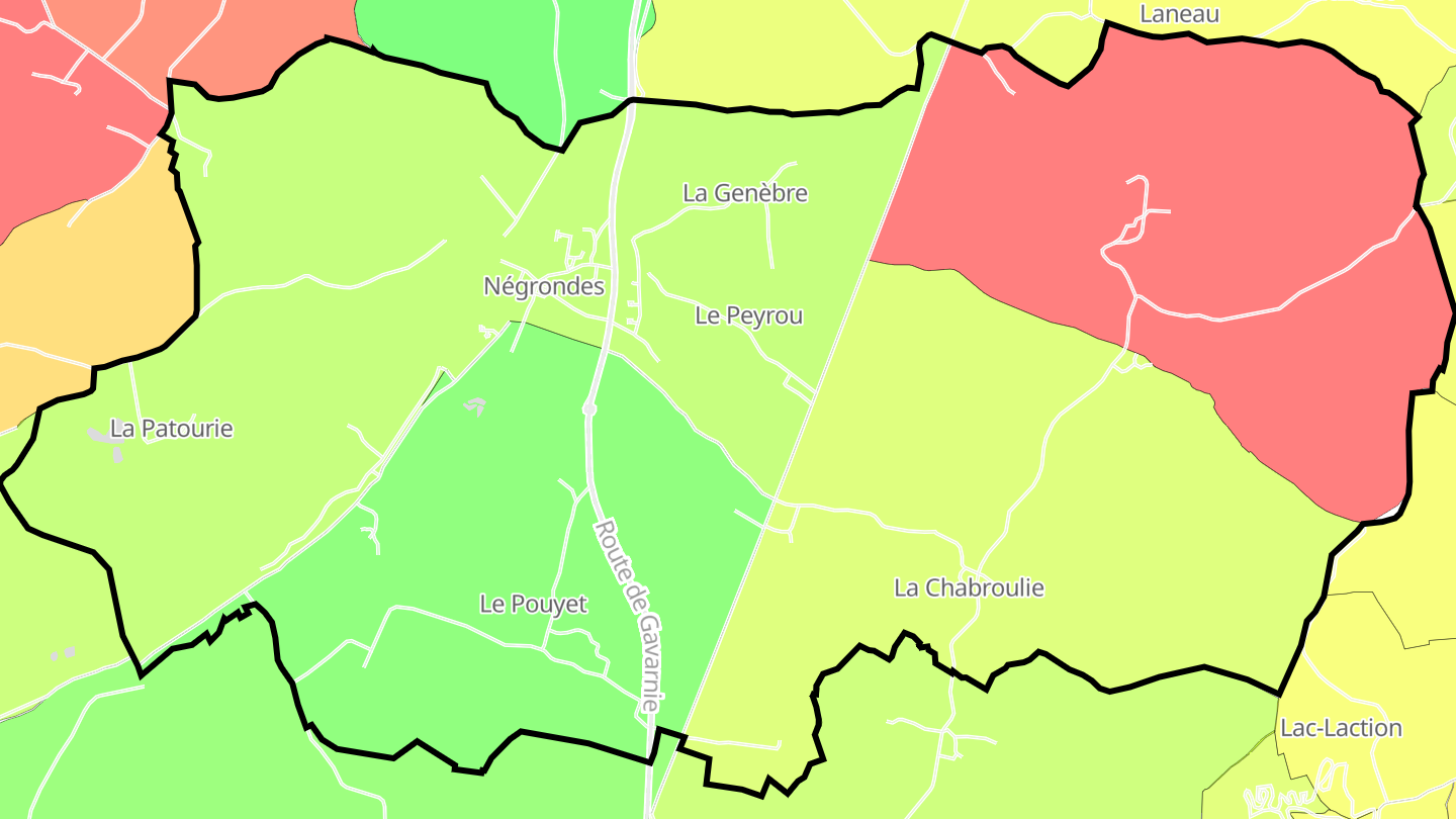 Carte des prix de l'immobilier Négrondes