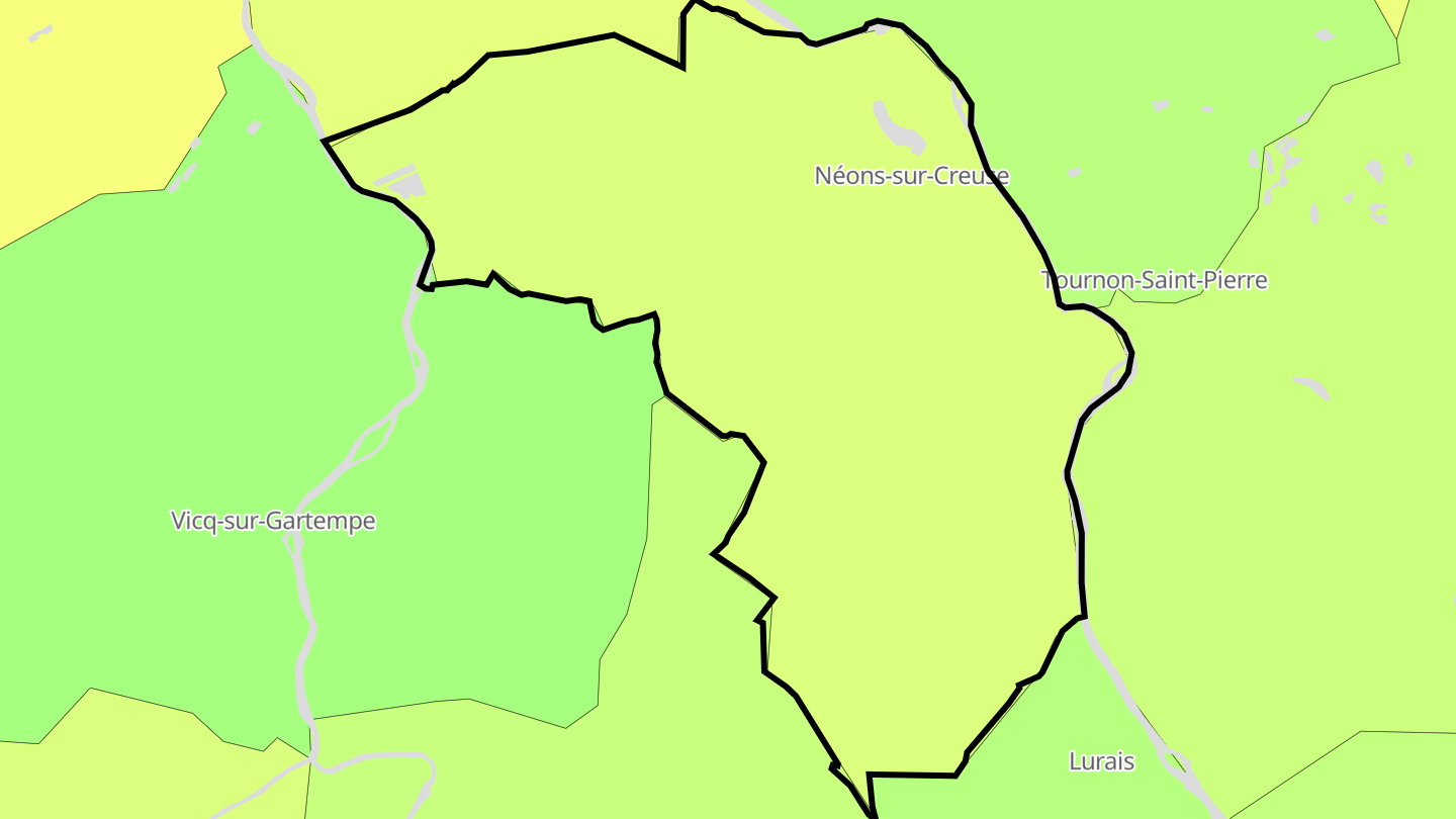 Carte des prix de l'immobilier Néons-sur-Creuse