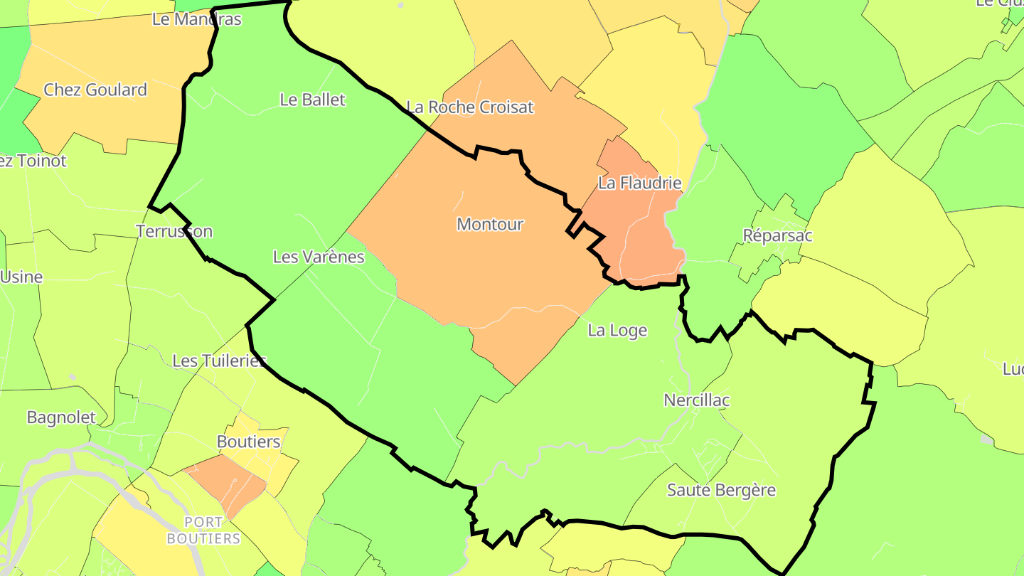 Carte des prix de l'immobilier Nercillac