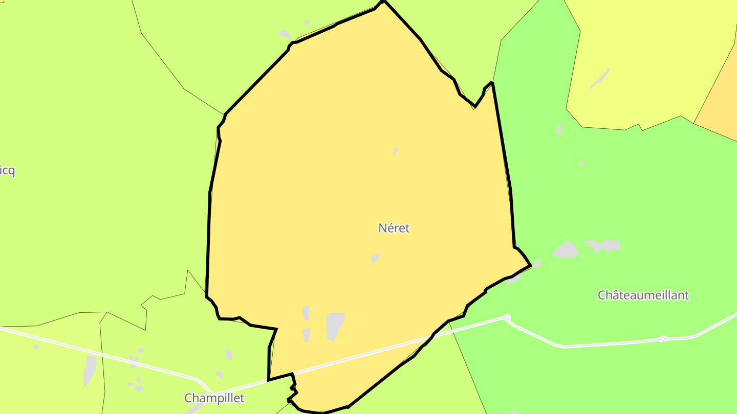 Carte des prix de l'immobilier Néret