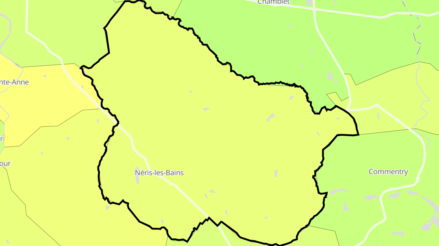 Carte des prix de l'immobilier Néris-les-Bains