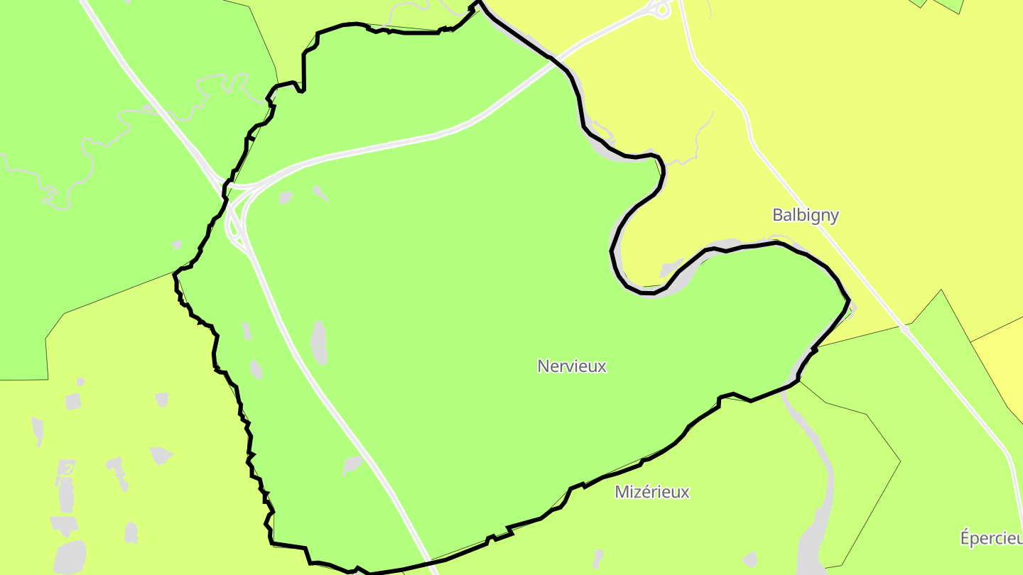 Carte des prix de l'immobilier Nervieux