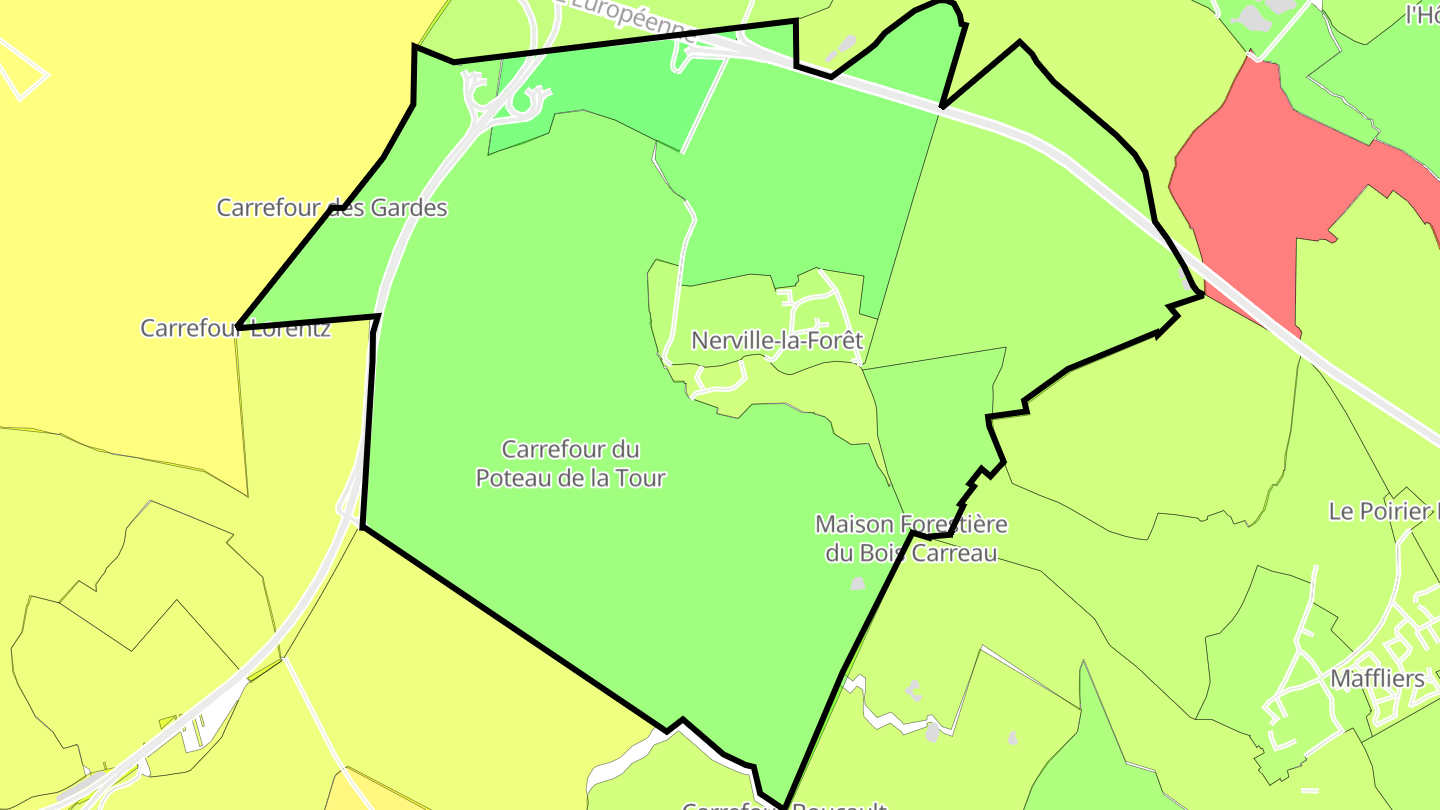Carte des prix de l'immobilier Nerville-la-Forêt