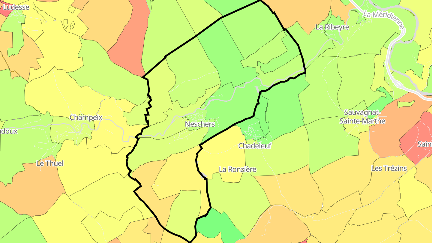 Carte des prix de l'immobilier Neschers