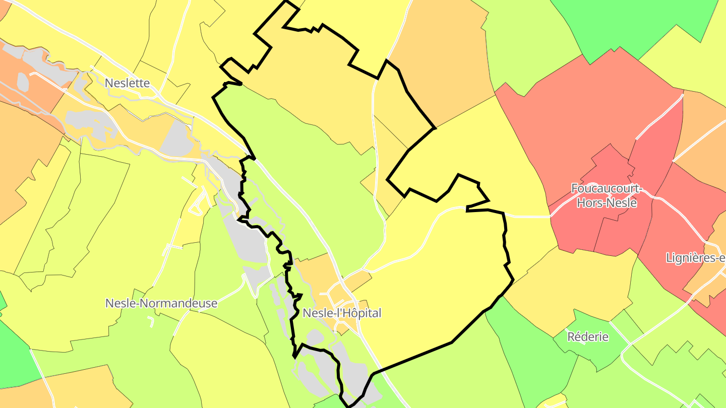 Carte des prix de l'immobilier Nesle-l'Hôpital