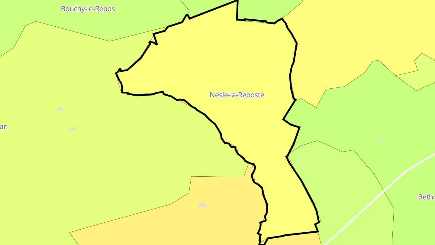 Carte des prix de l'immobilier Nesle-la-Reposte