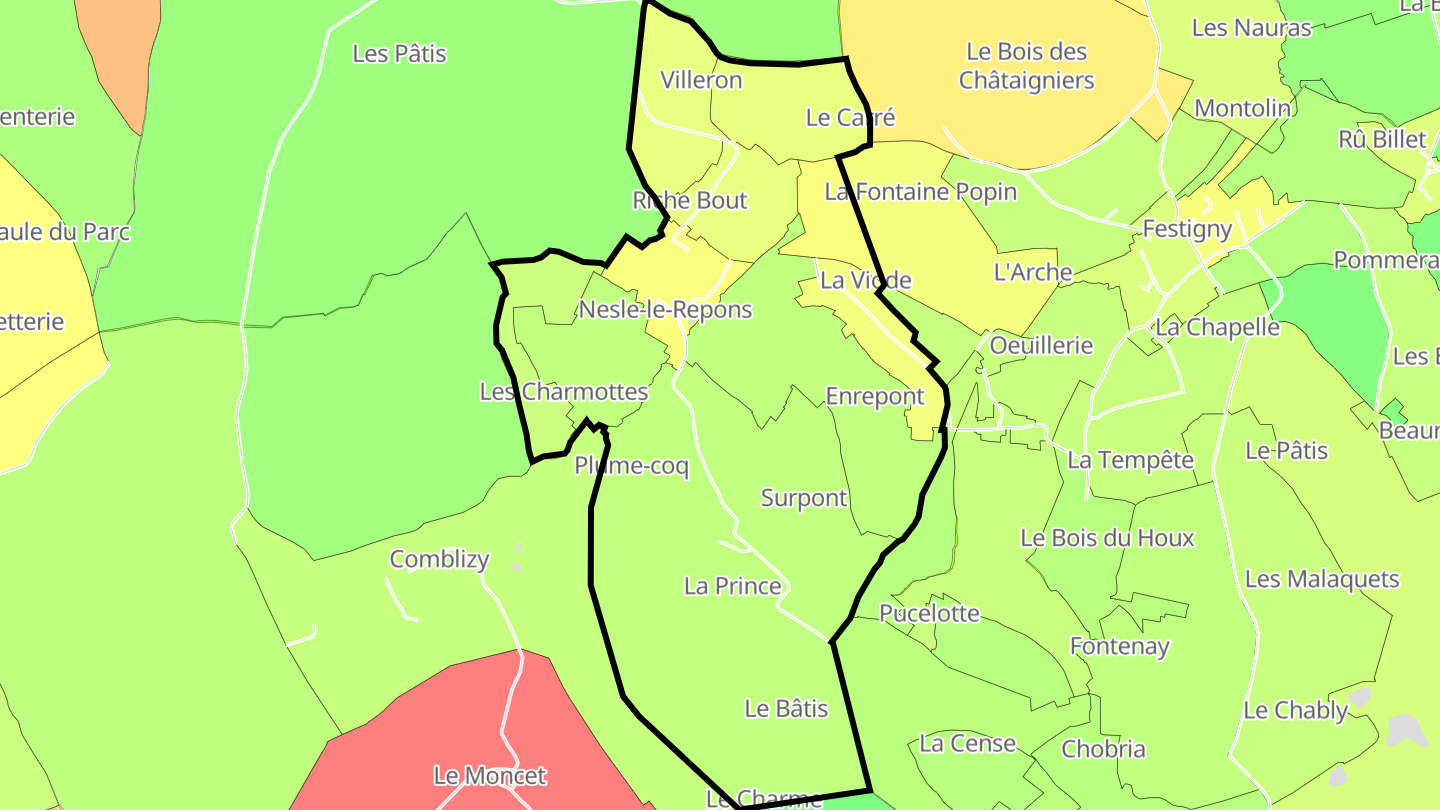 Carte des prix de l'immobilier Nesle-le-Repons