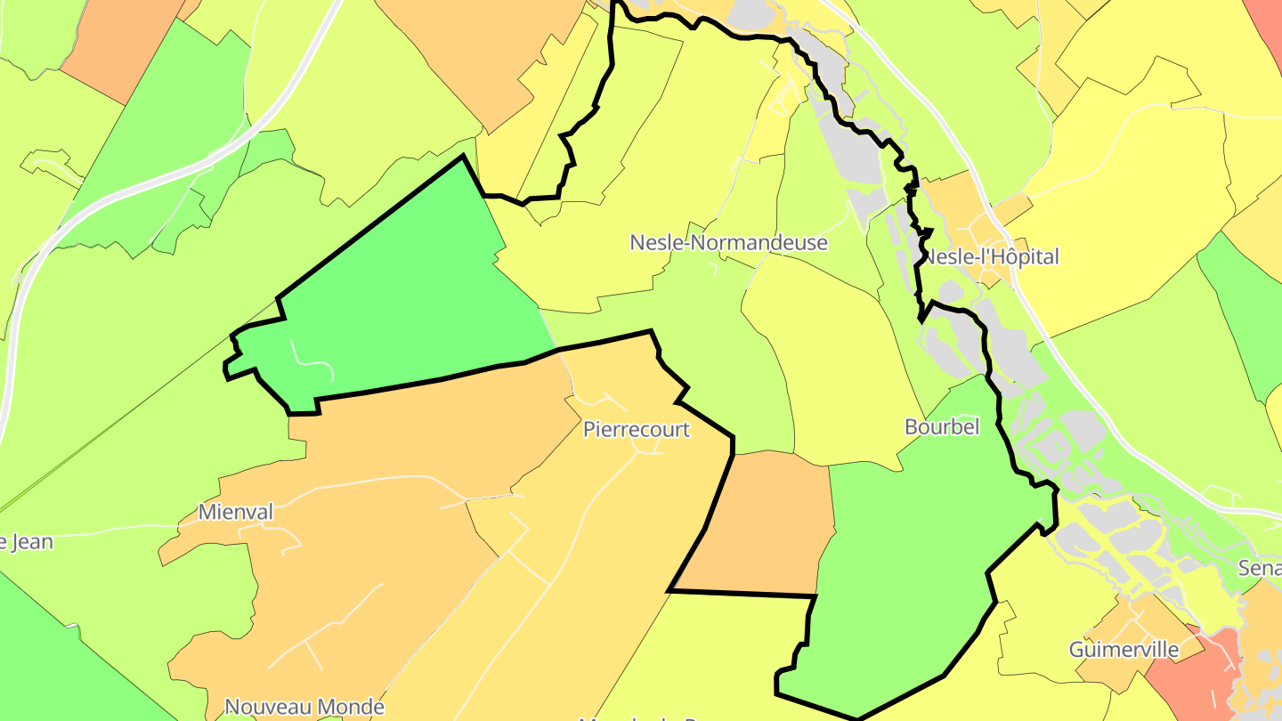 Carte des prix de l'immobilier Nesle-Normandeuse