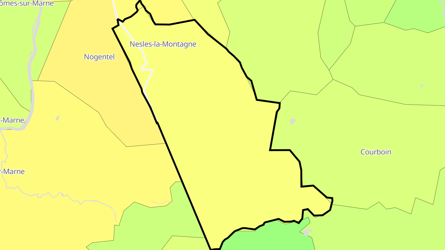 Carte des prix de l'immobilier Nesles-la-Montagne