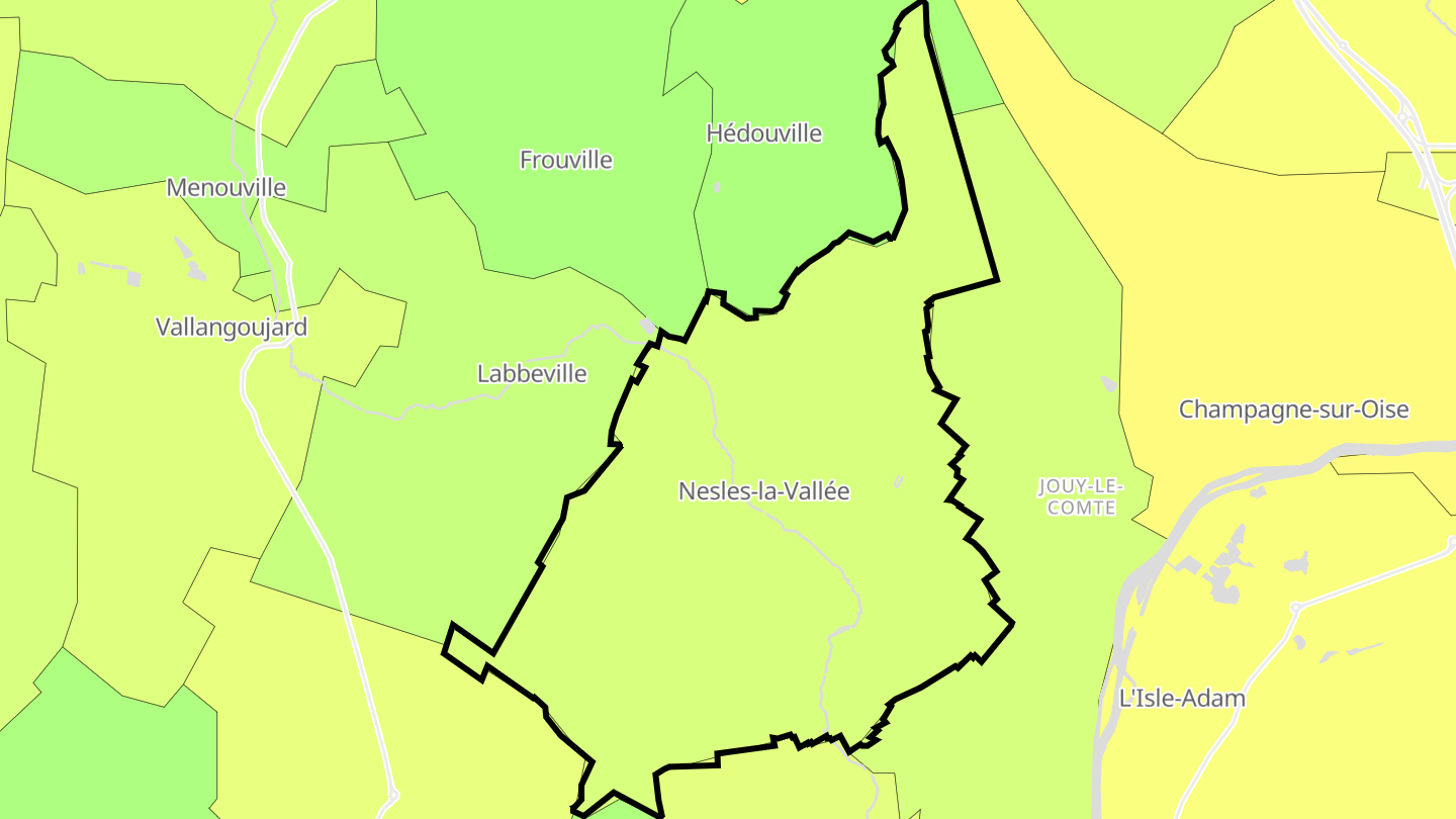 Carte des prix de l'immobilier Nesles-la-Vallée